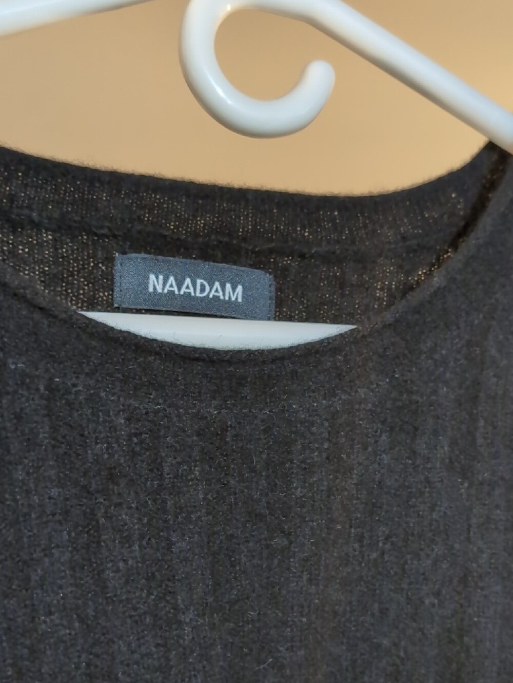 NAADAM Black Ribbed Scoop Neck Sweater - Picture 2 of 9